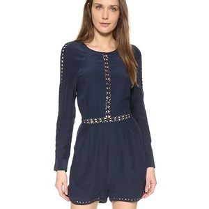 NWT Jonathan Simkhai Crossbar silk romper Small